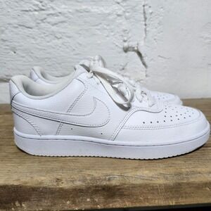 Nike Court Vision Low White Sneakers Womens Size 8 Casual Leather Shoes